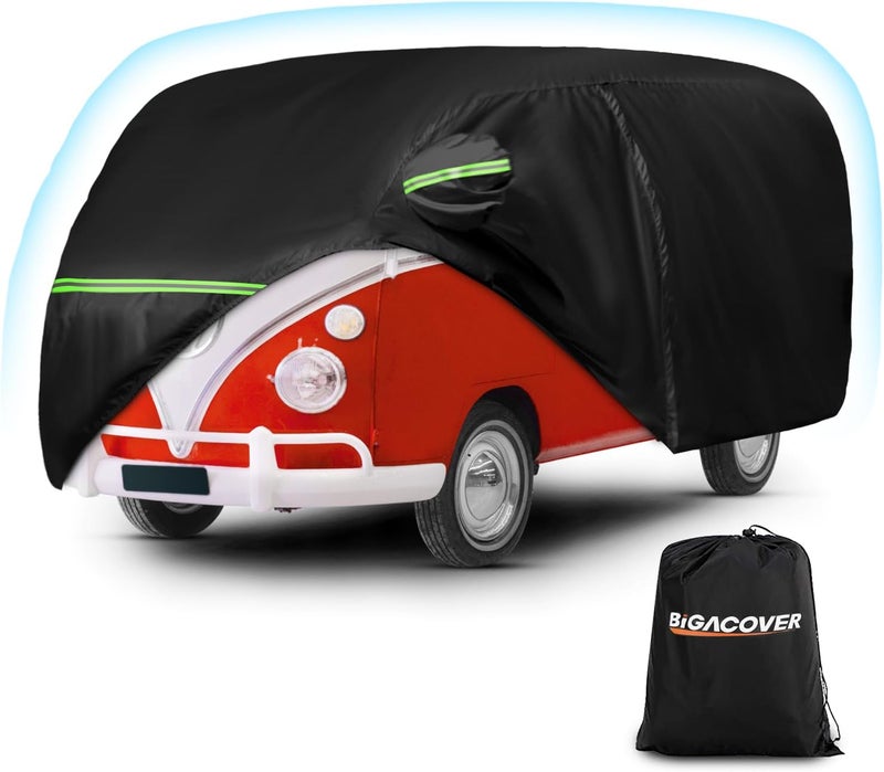 BIGACOVER Car Cover for 1950-1992 VW Bus T1 T2 T3, Waterproof 420D Oxford Cloth Cover Outdoor Full Car Covers with Zipper Windproof Heavy Duty All Weather with Wind, Sun, UV and Dust Protectio - Image 1